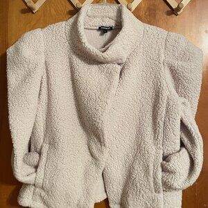 EXPRESS Size Large Cream/Beige Sherpa-Style Warm Jacket ~ New with Tag!
